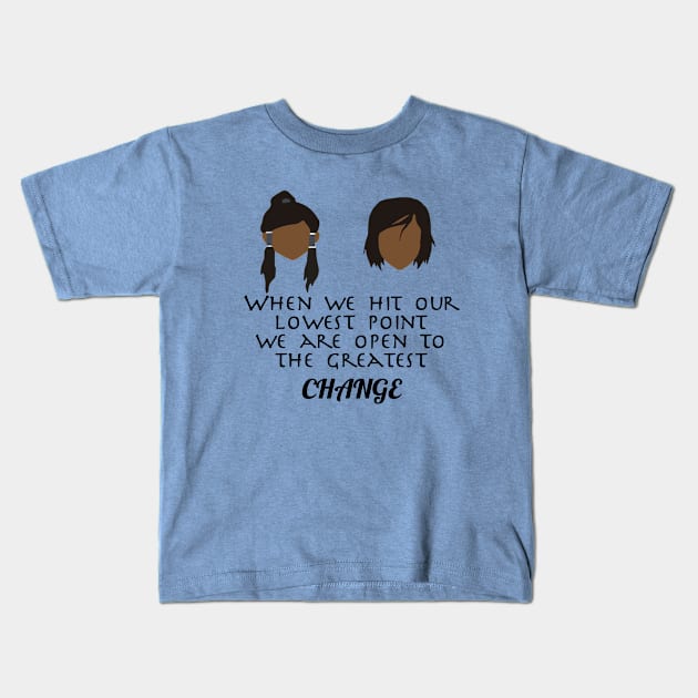 Korra's Change Kids T-Shirt by RaphiZuko